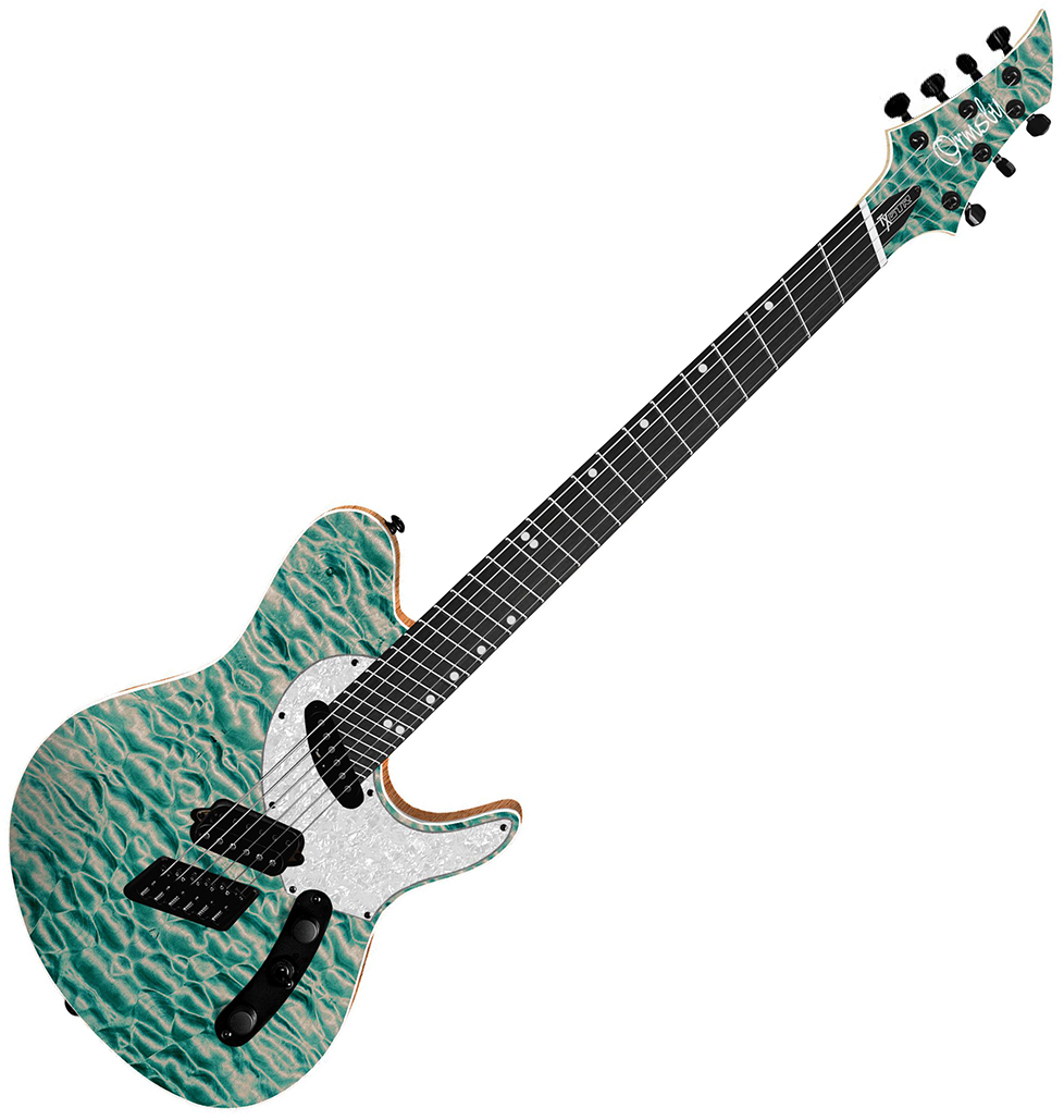 Ormsby TX GTR Exotic 7-string - denim Solid body electric guitar grey