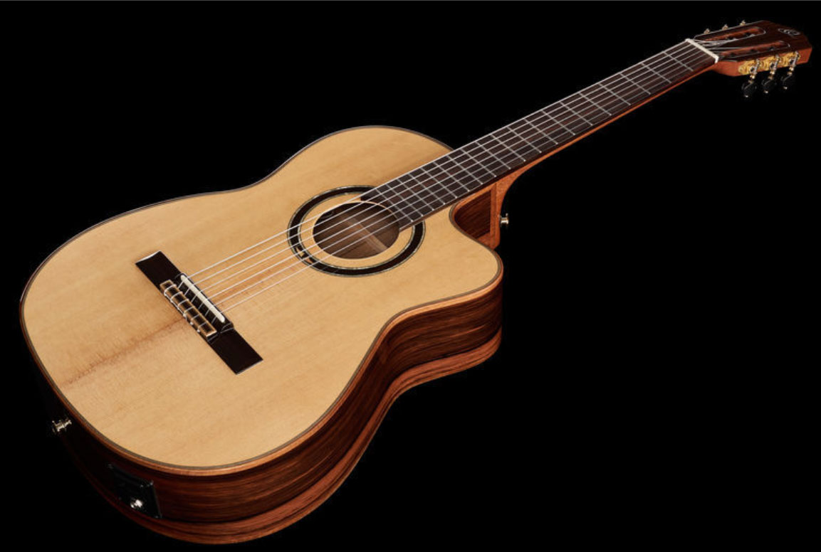 Ortega Striped Suite C/e Private Room Cw Epicea Ebene +housse - Natural - Classical guitar 4/4 size - Variation 2