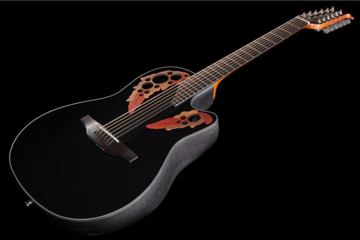 Ovation Ce4412-5 Celebrity Elite 12c Mid Cutaway - Black - Electro acoustic guitar - Variation 1