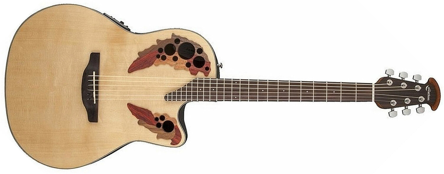 Ovation Ce44-4 Celebrity Elite Mid Depth Cw Epicea Lyrachord Rw - Natural - Electro acoustic guitar - Main picture