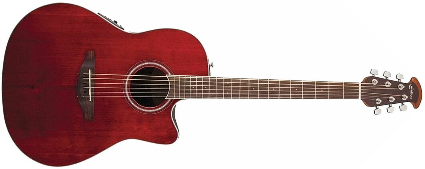 Ovation Cs24-rr Celebrity Standard Mid Depth Cw Epicea Lyrachord Rw - Ruby Red - Electro acoustic guitar - Main picture