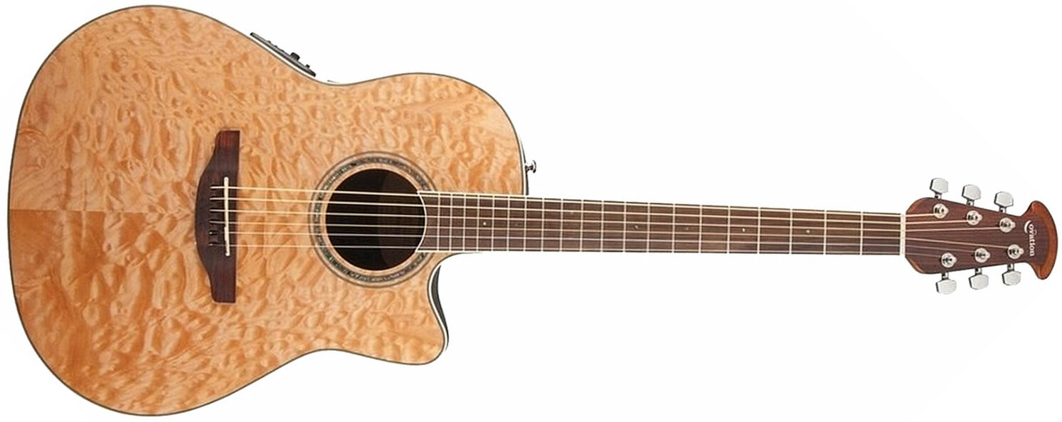 Ovation Cs24p-4q Celebrity Standard Plus Mid Depth Cw Erable Lyrachord Rw - Natural - Electro acoustic guitar - Main picture