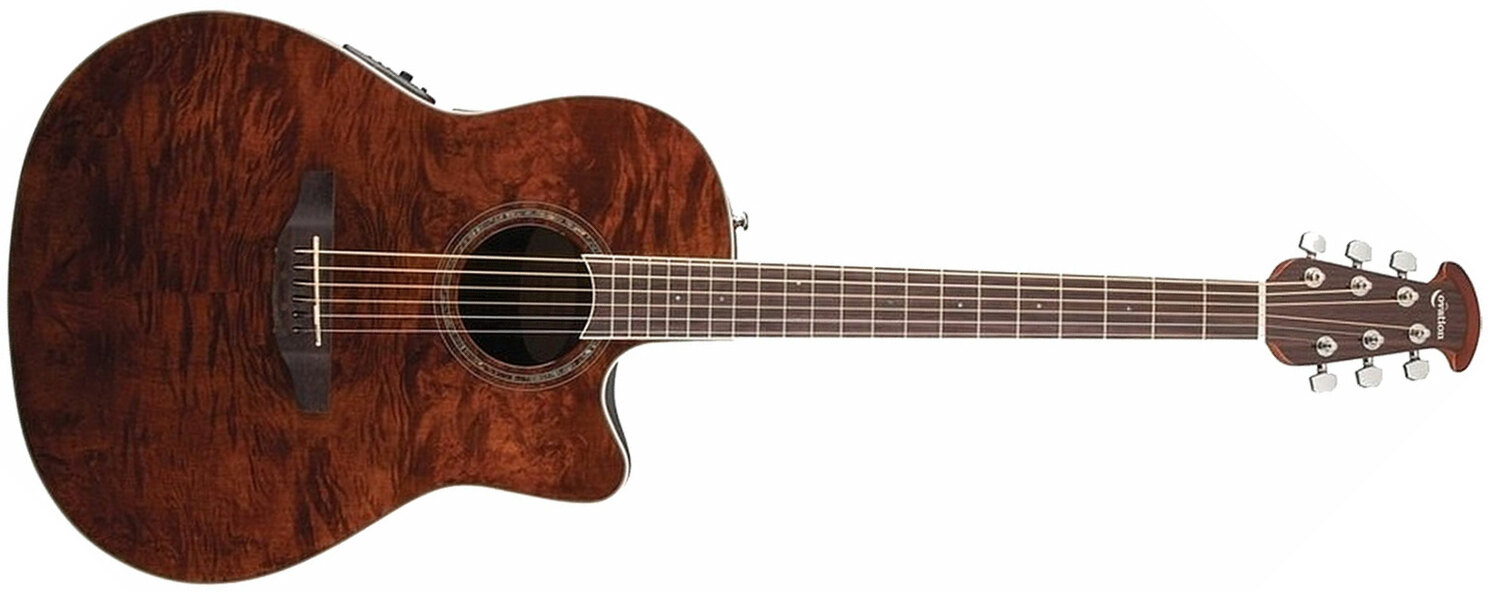 Ovation Cs24p-nbm Celebrity Standard Plus Mid Depth Cw Erable Lyrachord Rw - Nutmeg Gloss - Acoustic guitar & electro - Main picture