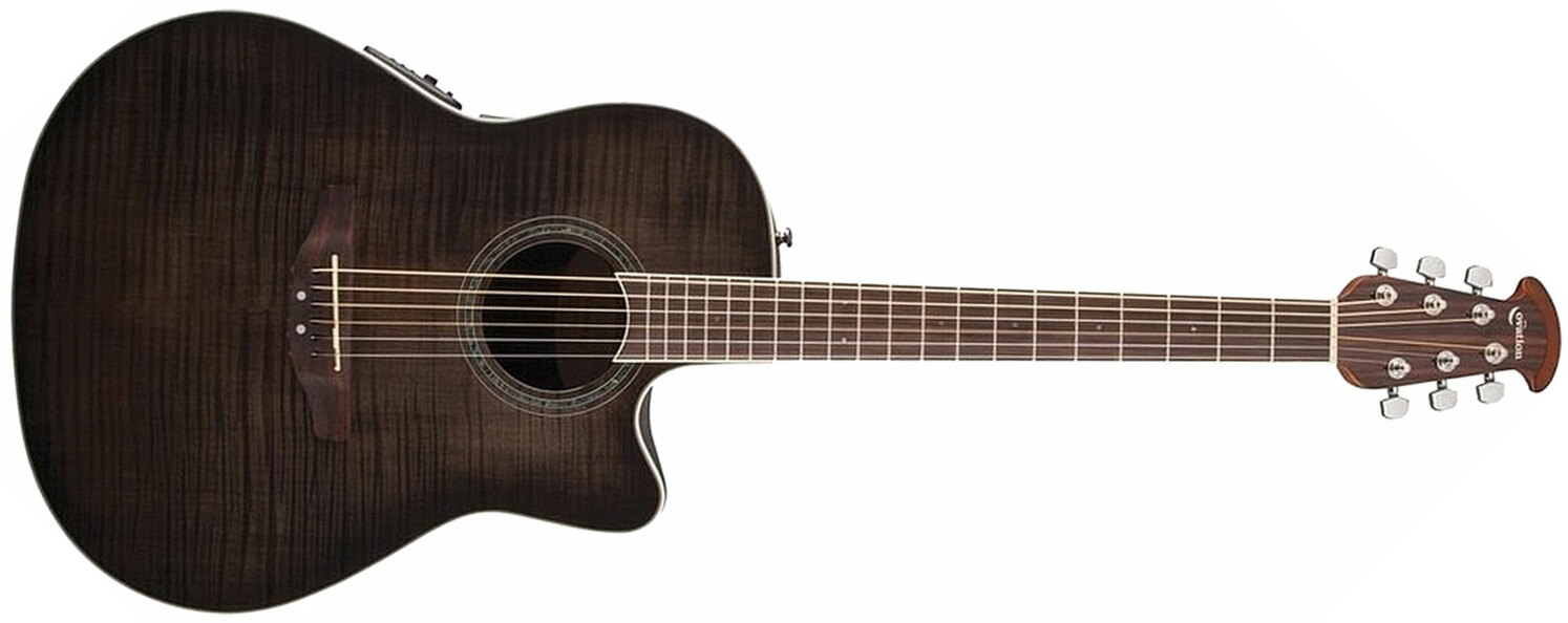 Ovation Cs24p-tbby Celebrity Standard Plus Mid Depth Cw Erable Lyrachord Rw - Trans Black - Electro acoustic guitar - Main picture