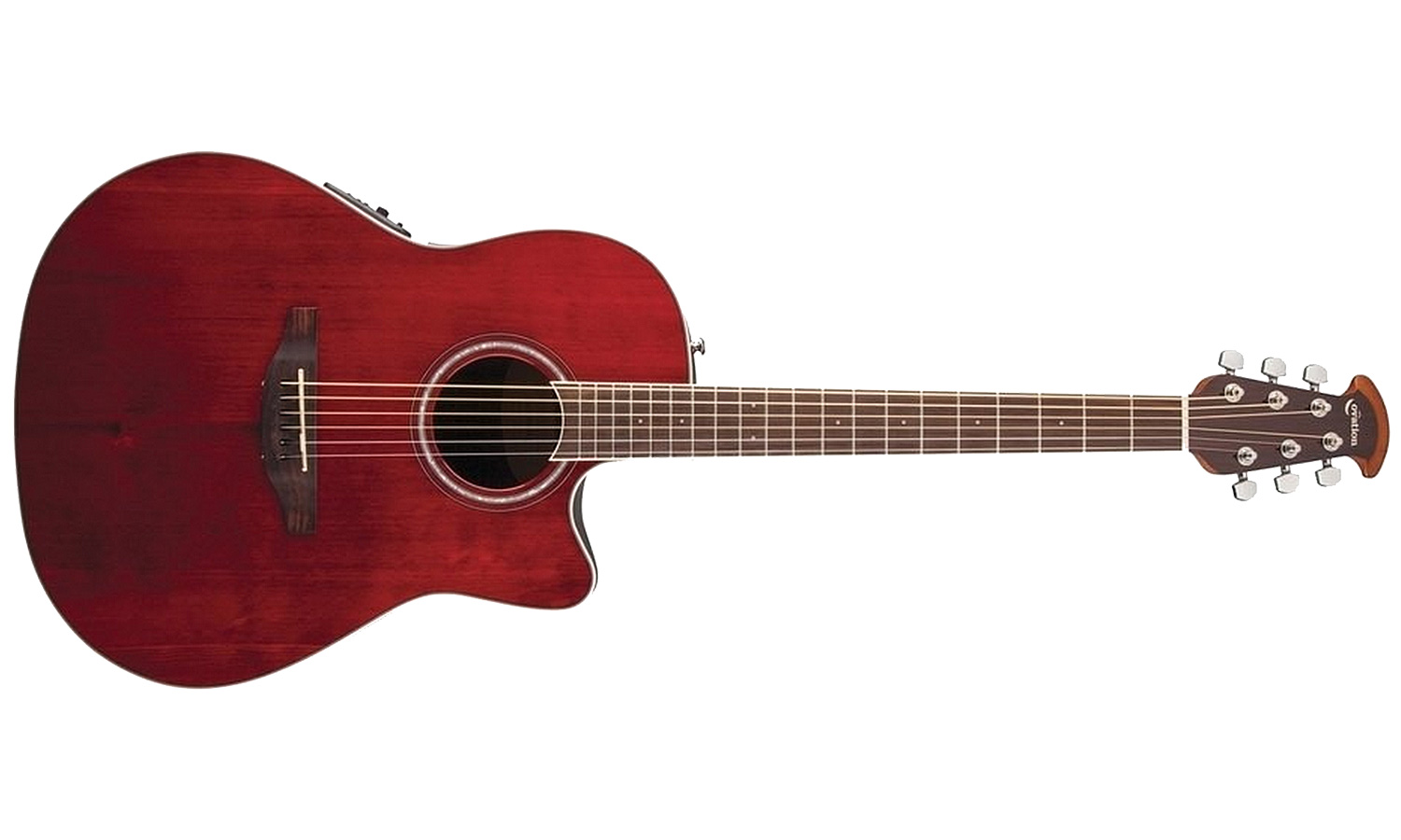 Ovation Cs24-rr Celebrity Standard Mid Depth Cw Epicea Lyrachord Rw - Ruby Red - Electro acoustic guitar - Variation 1