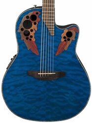 Folk guitar Ovation CE44P-8TQ-G Celebrity Elite Plus - Trans blue