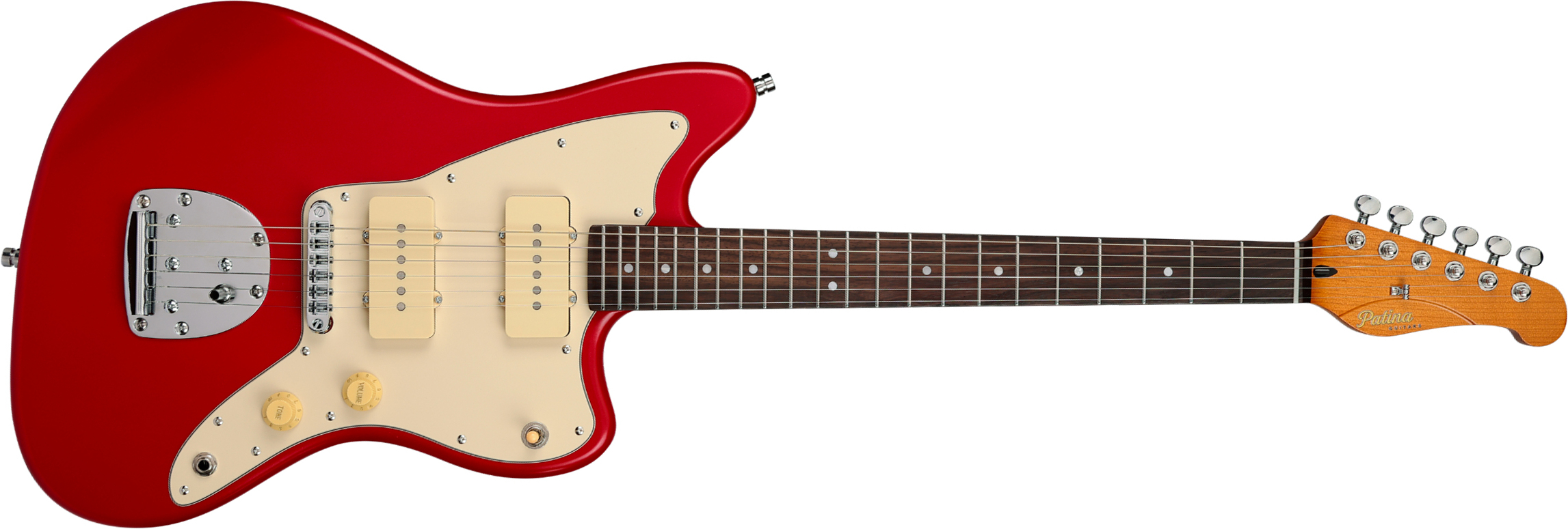 Patina Guitars Pj3 Car 2s Trem Rw - Candy Apple Red - Retro rock electric guitar - Main picture