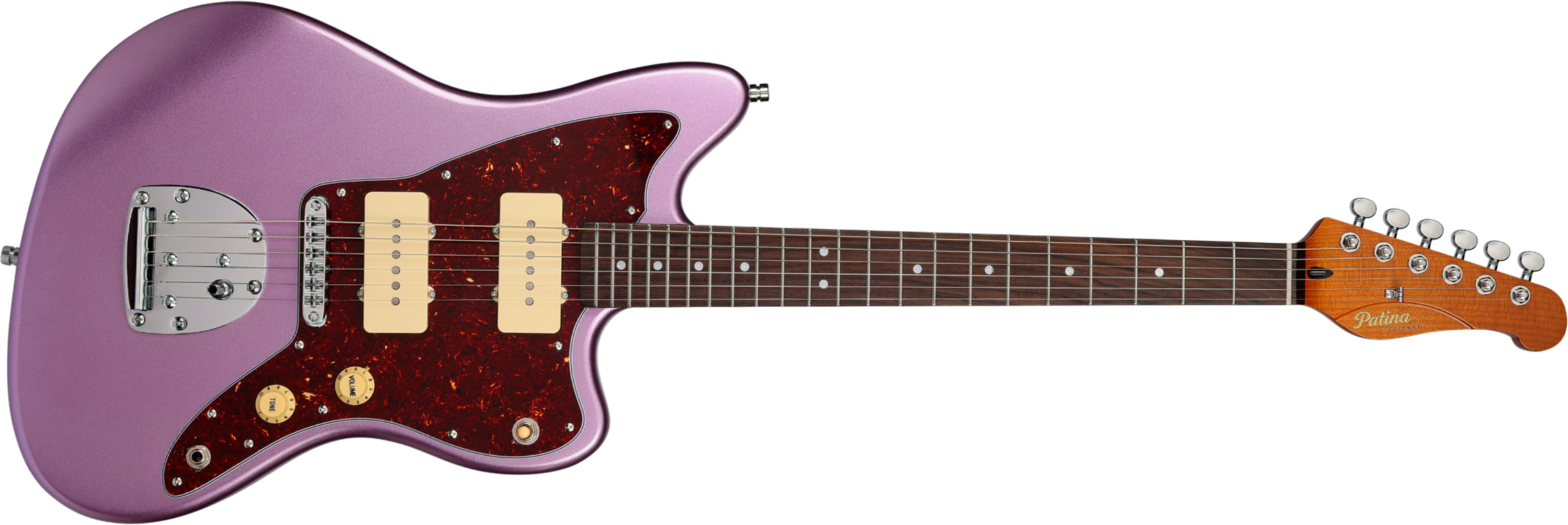 Patina Guitars Pj3 Pp 2s Trem Rw - Purple - Retro rock electric guitar - Main picture