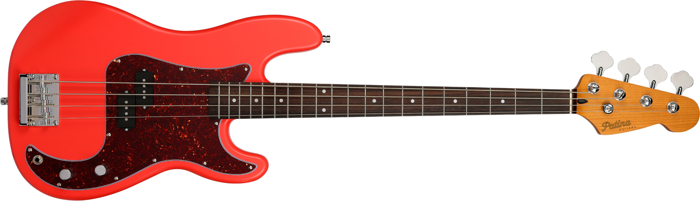 Patina Guitars Ppb3 Frd 1s Ht Rw - Fiesta Red - Solid body electric bass - Main picture