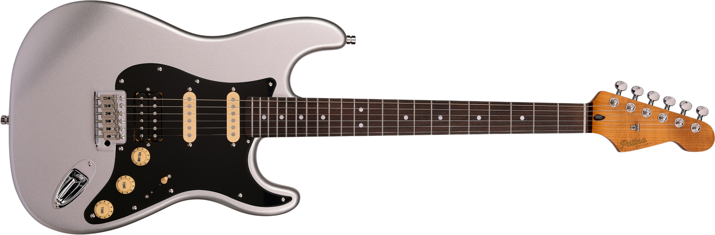 Patina Guitars Ps4 Sv Hss Trem Rw - Silver - Str shape electric guitar - Main picture
