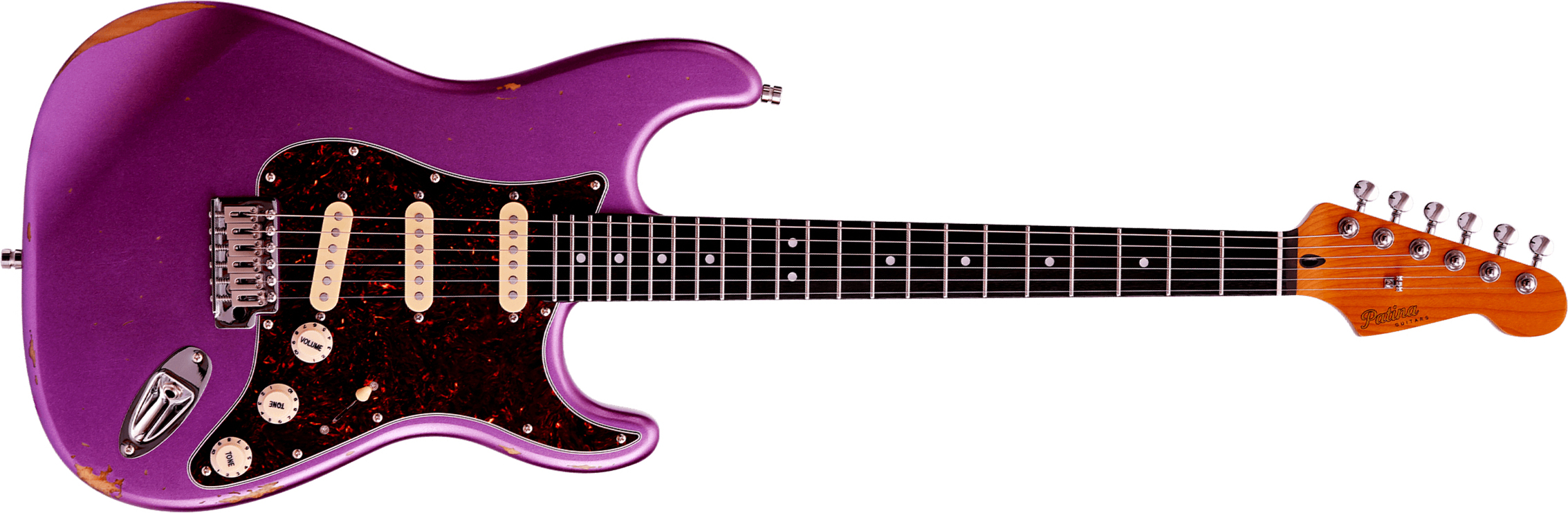Patina Guitars Ps6 Pp R 3s Trem Rw - Purple Relic - Str shape electric guitar - Main picture