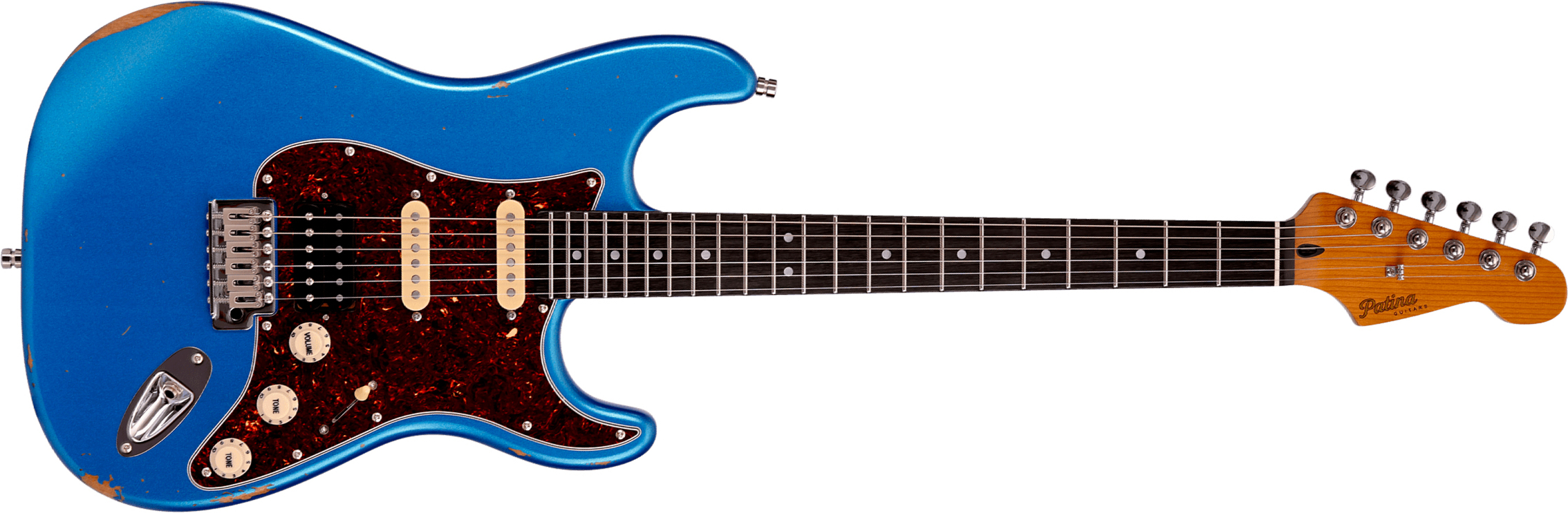 Patina Guitars Ps7 Lpb R Hss Trem Rw - Lake Placid Blue - Str shape electric guitar - Main picture