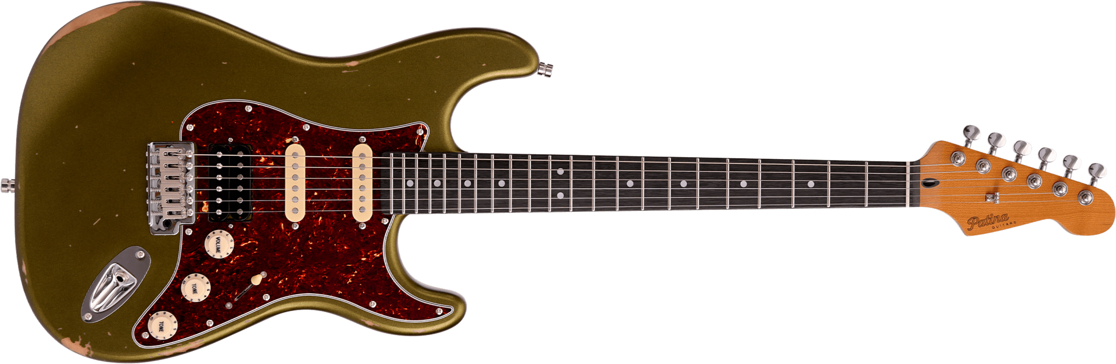 Patina Guitars Ps7 Sgr R Hss Trem Rw - Sherwood Green Relic - Str shape electric guitar - Main picture