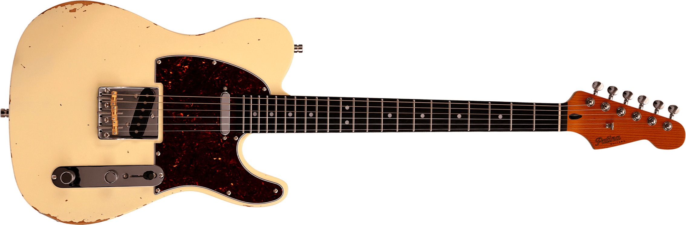 Patina Guitars Pt6 Ow R 2s Ht Rw - Olympic White Relic - Tel shape electric guitar - Main picture