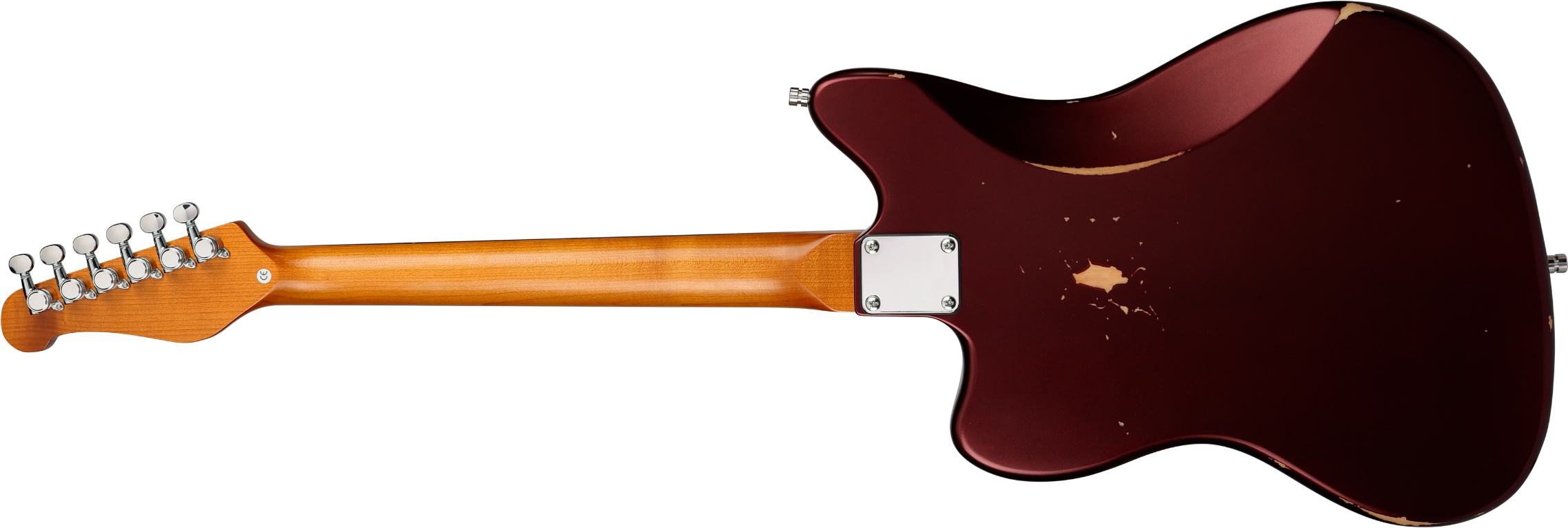 Patina Guitars Pj6 Ox R 2s Trem Rw - Oxblood Red Relic - Retro rock electric guitar - Variation 1