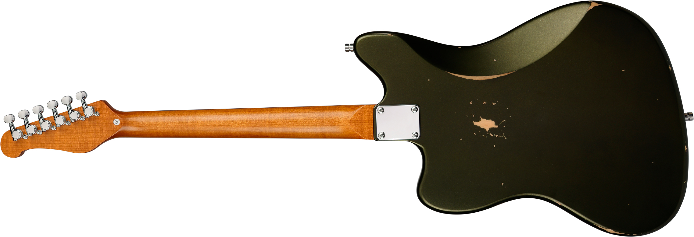 Patina Guitars Pj6 Sgr R 2s Trem Rw - Sherwood Green Relic - Retro rock electric guitar - Variation 1