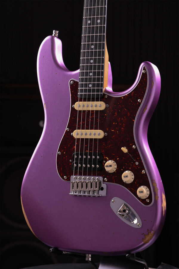 Patina Guitars Ps7 Pp R Hss Trem Rw - Purple Relic - Str shape electric guitar - Variation 2