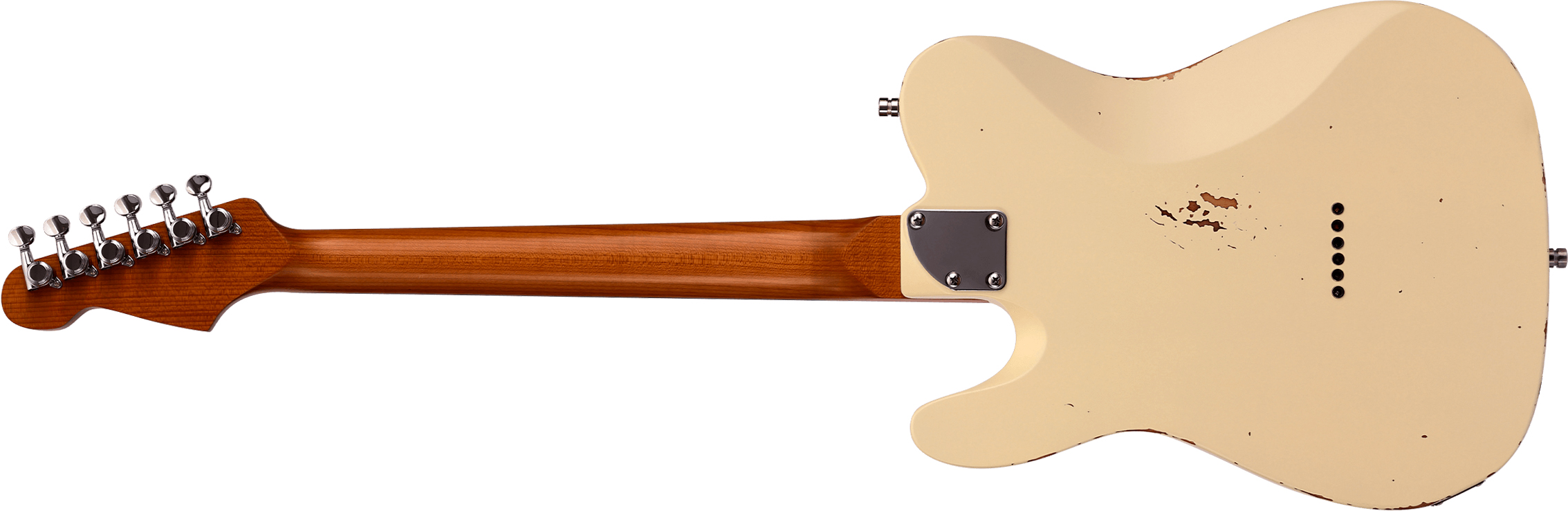 Patina Guitars Pt6 Ow R 2s Ht Rw - Olympic White Relic - Tel shape electric guitar - Variation 1