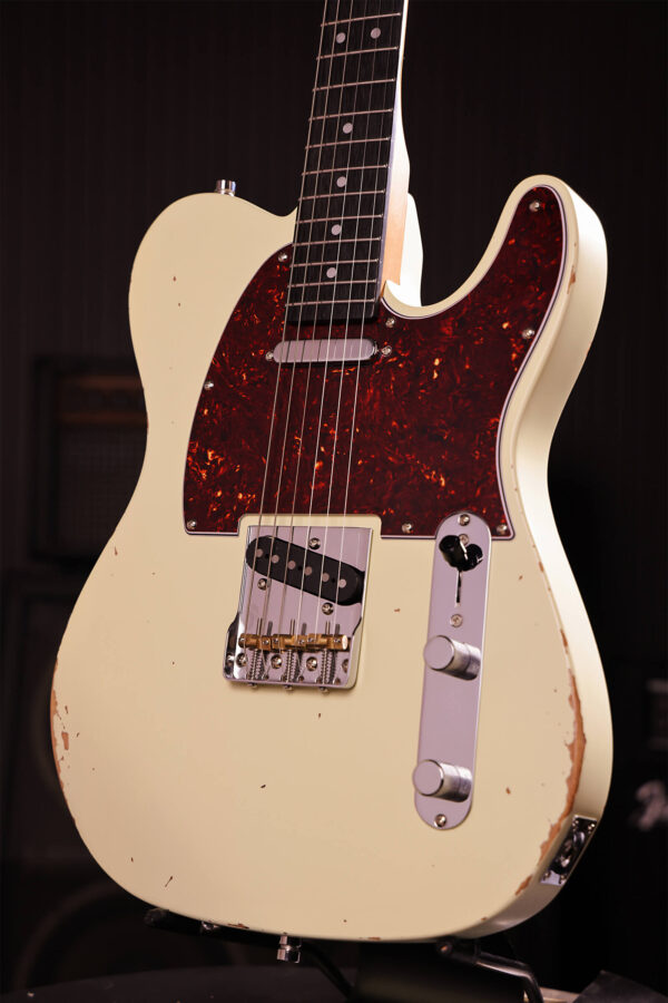 Patina Guitars Pt6 Ow R 2s Ht Rw - Olympic White Relic - Tel shape electric guitar - Variation 2