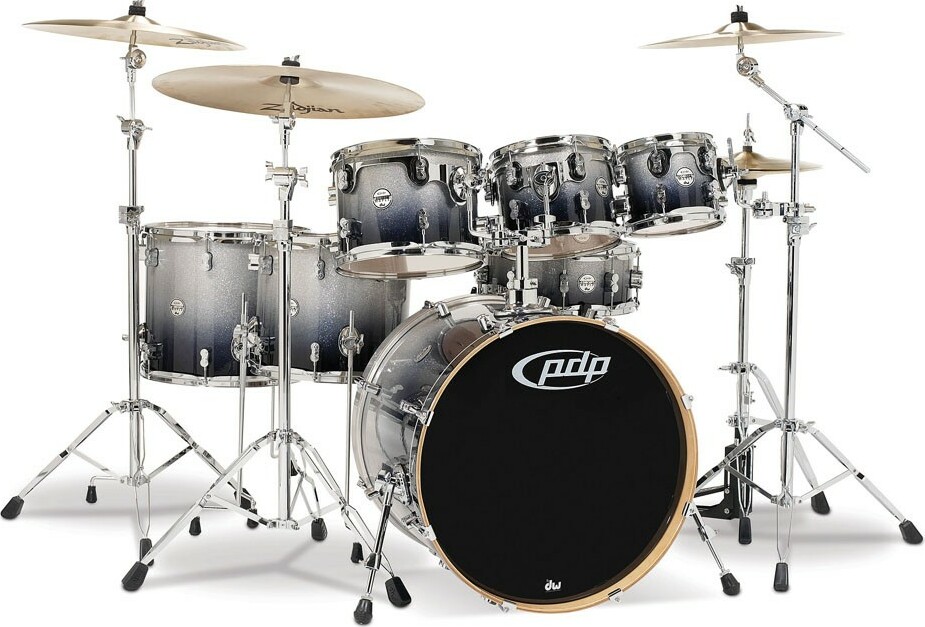 Pdp Pd806069 Concept Maple 6 Futs - 6 FÛts Et + - Silver To Black Sparkle Fade - Strage drum-kit - Main picture