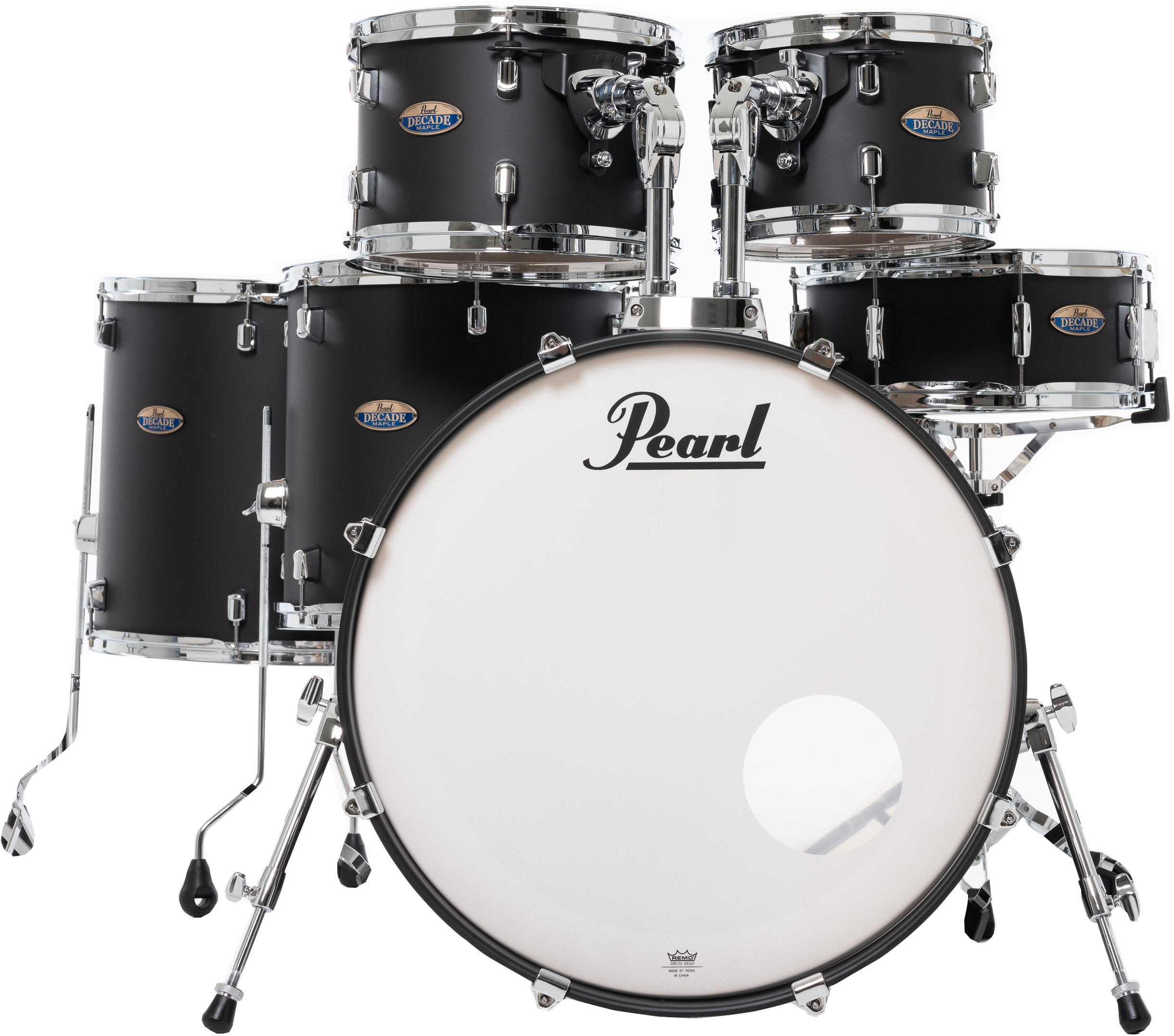 Pearl Decade Maple Hyper Rock 22 Satin Slate Black (sans Hardware) - 6 FÛts Et + - Satin Slate Black - Rock drum kit - Main picture