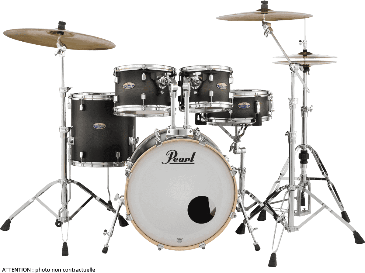 Pearl Decade Maple Stage 22 Satin Black Burst - Satin Black Burst - Rock drum kit - Main picture