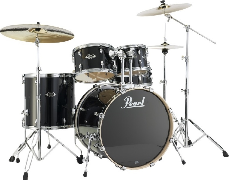 Pearl Exx725c248  Export Lacquer  Standard 22  Black Smoke - 5 Futs - Black Smoke - Standard drum kit - Main picture