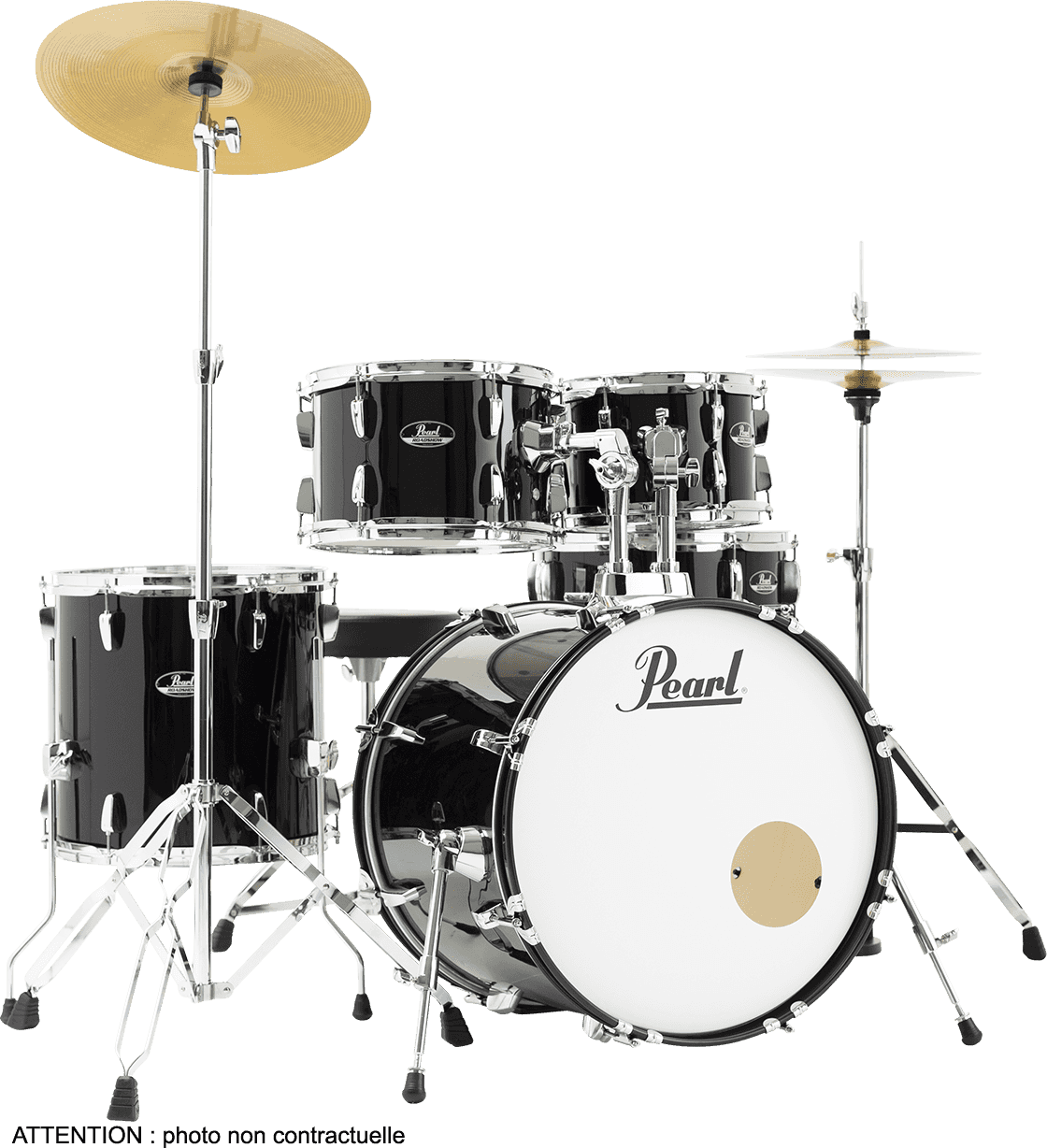 Pearl Fusion 20 - 5 FÛts - Jet Black - Fusion drum kit - Main picture