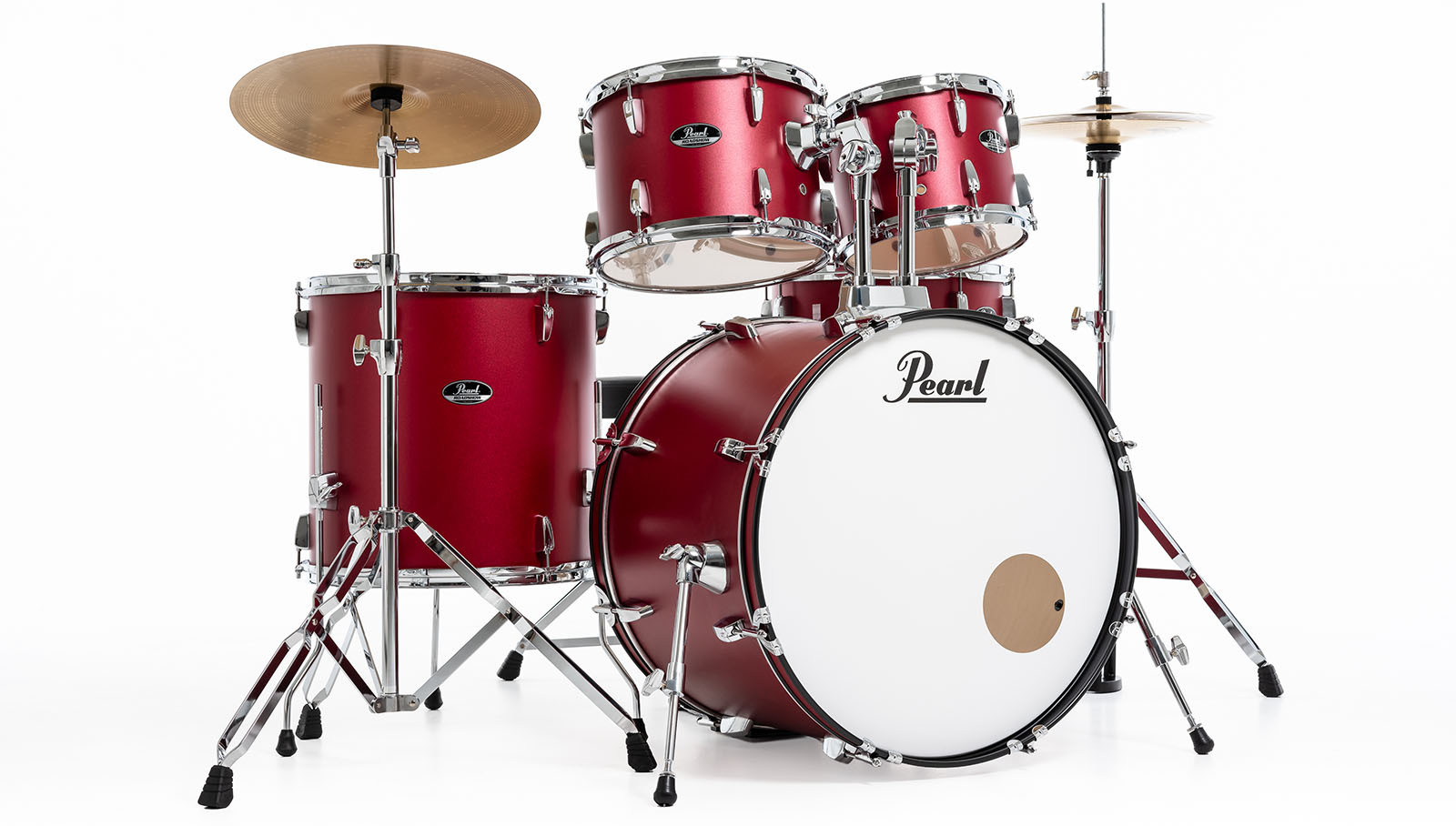 Pearl Roadshow Fusion 20 + Pack Solar Sabian Matte Red - Fusion drum kit - Main picture