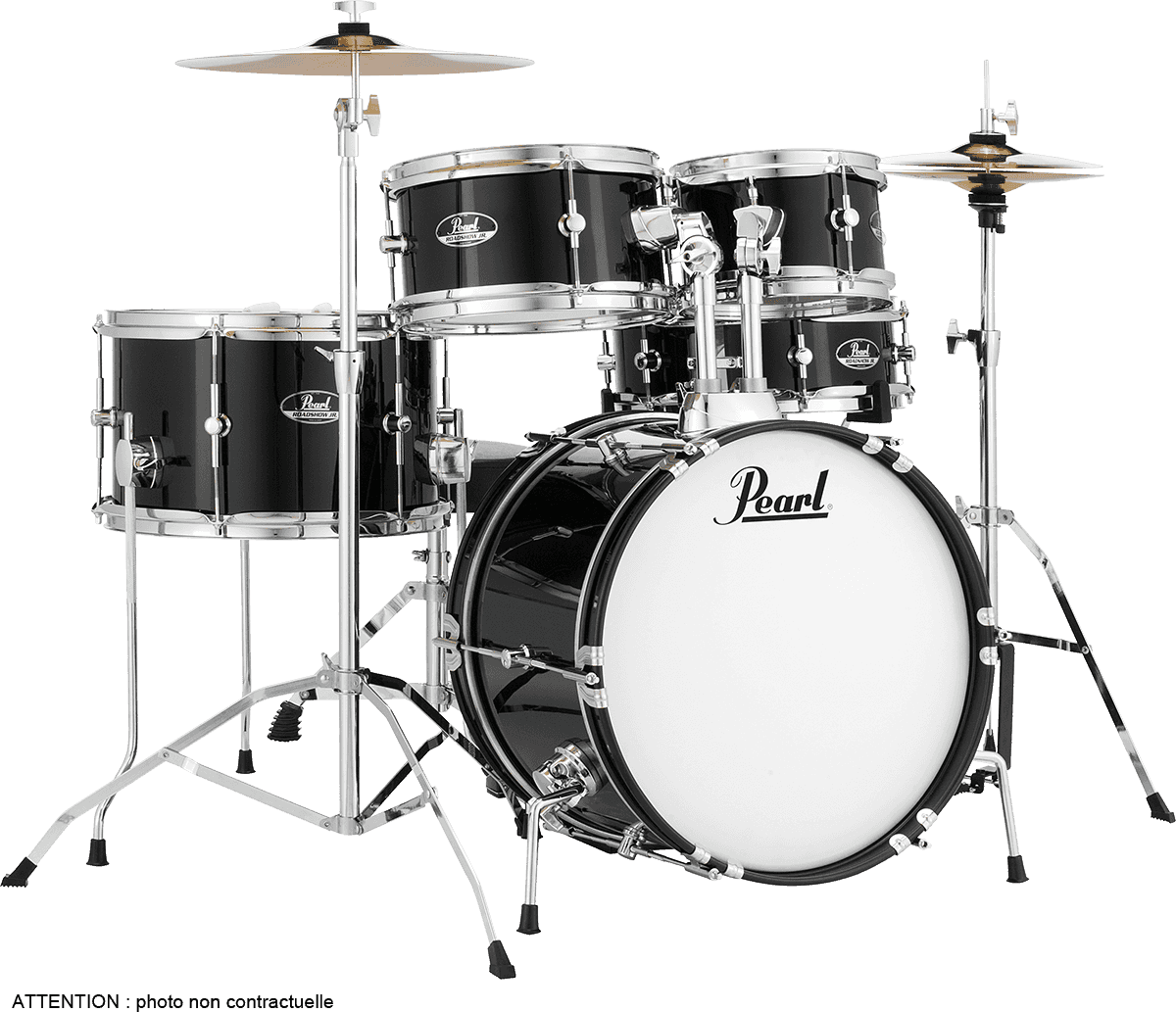 Pearl Kit Junior 16 - Jet Black - Fusion drum kit - Main picture