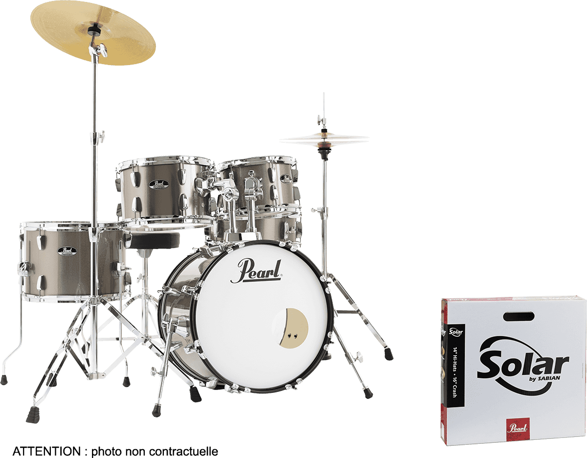 Pearl Roadshow 18 Bronze Metallic + Solar Sabian - 5 FÛts - Bronze Metallic - Jazz drum kit - Main picture