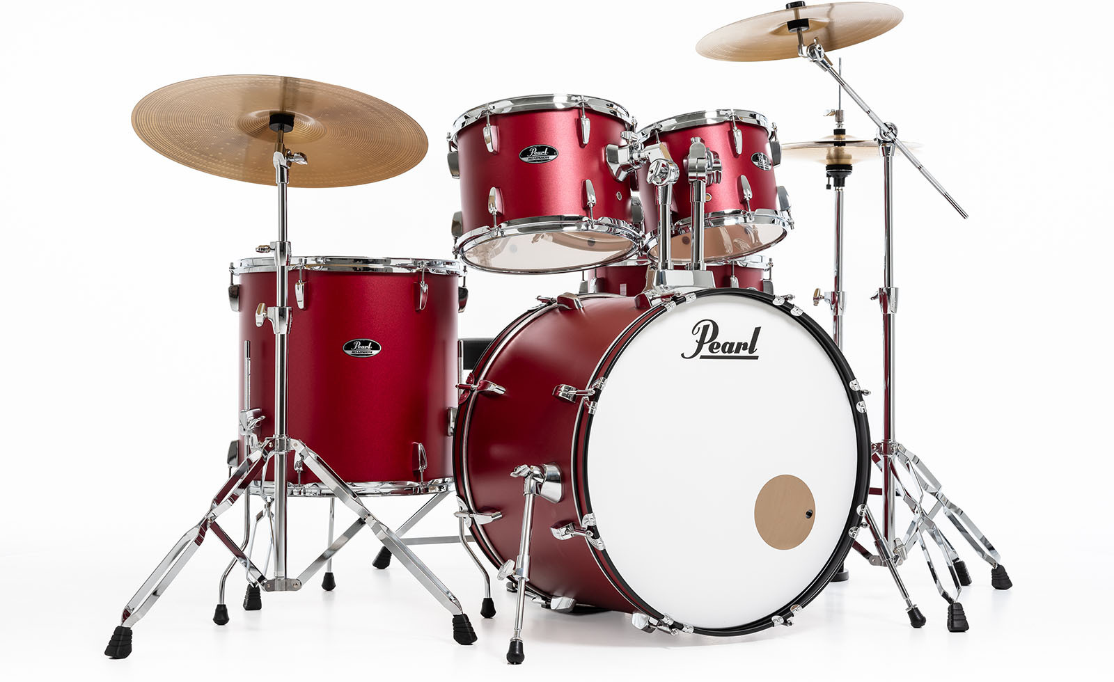 Pearl Roadshow Fusion 20 + B-50 + Ride 20 Matte Red - Matte Red - Fusion drum kit - Main picture