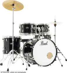Fusion drum kit Pearl Roadshow Fusion 20 + Pack Sabian Solar - 5 shells - Jet black