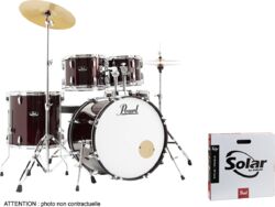 Rock drum kit Pearl Roadshow Rock 22 + Pack Sabian Solar - Red wine