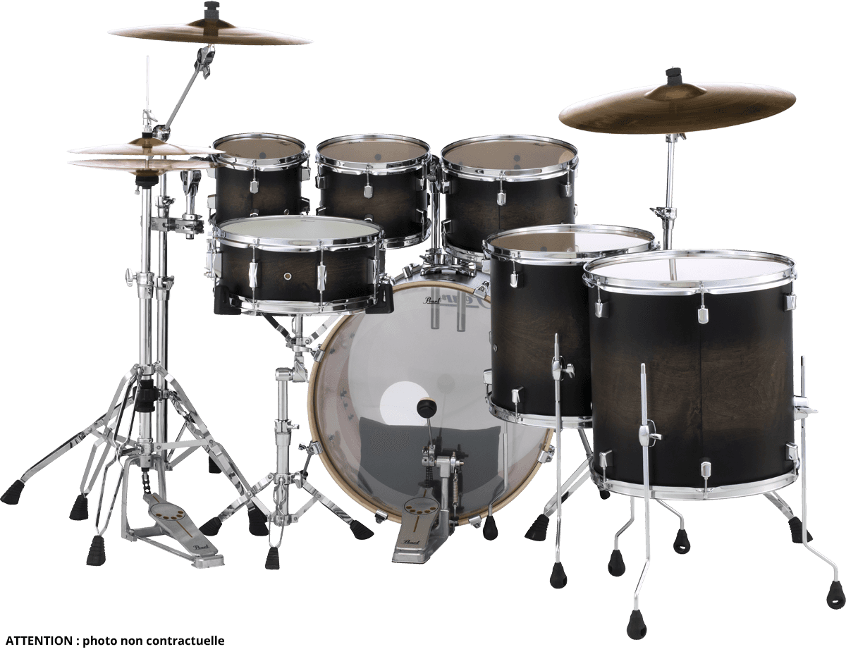 Pearl Decade Maple Stage 22 Satin Black Burst - Satin Black Burst - Rock drum kit - Variation 2