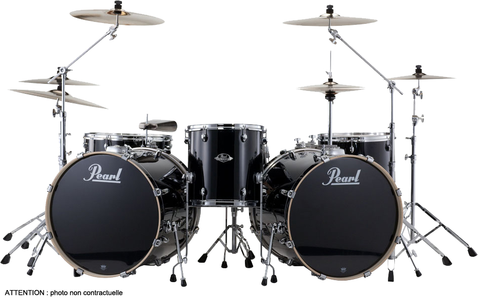 Pearl Exx725c31  Export  Standard 22  Jet Black - 5 Futs - Jet Black - Standard drum kit - Variation 1