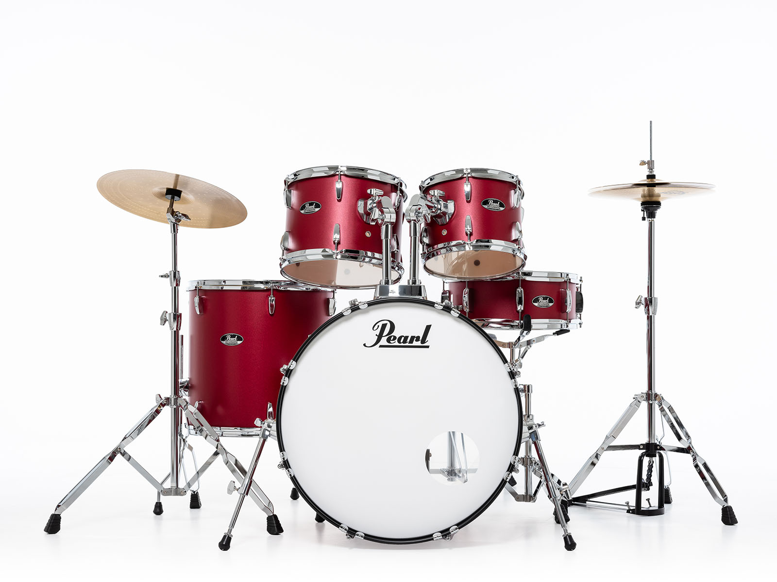 Pearl Roadshow Fusion 20 + Pack Solar Sabian Matte Red - Fusion drum kit - Variation 1