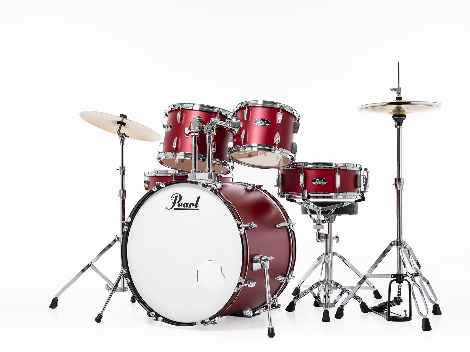 Pearl Roadshow Fusion 20 + Pack Solar Sabian Matte Red - Fusion drum kit - Variation 3