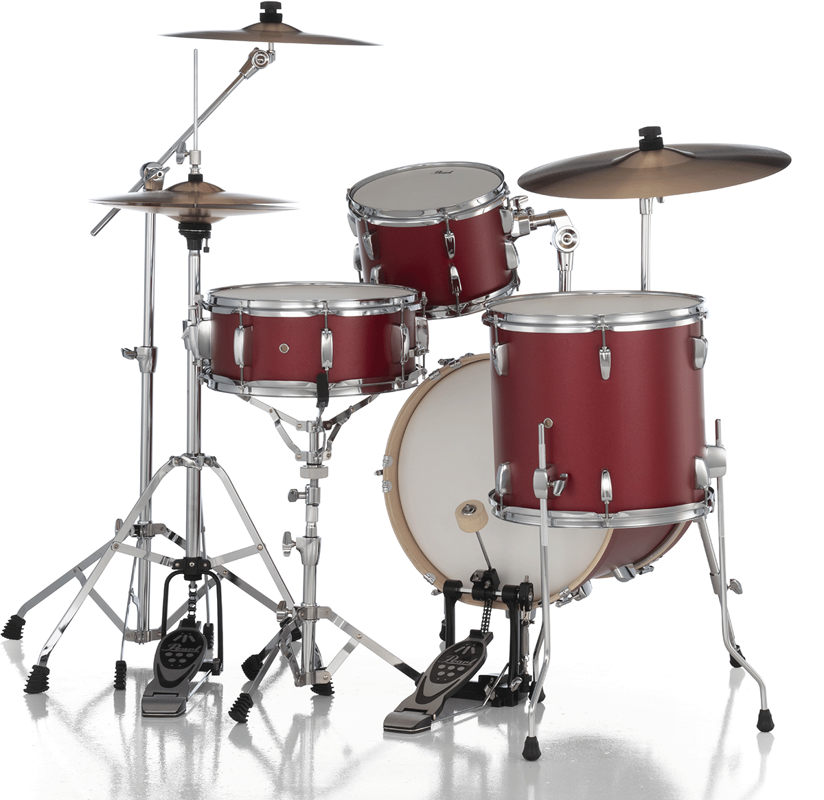 Pearl Midtown 16 + Pack Hardware Hwp-50s - 4 FÛts - Matte Red - Jazz drum kit - Variation 2