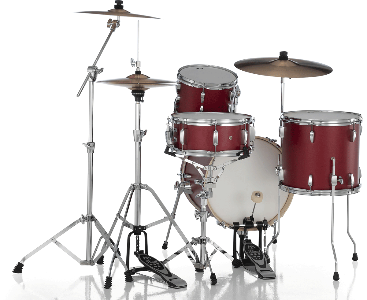 Pearl Midtown 16 + Pack Hardware Hwp-50s - 4 FÛts - Matte Red - Jazz drum kit - Variation 1