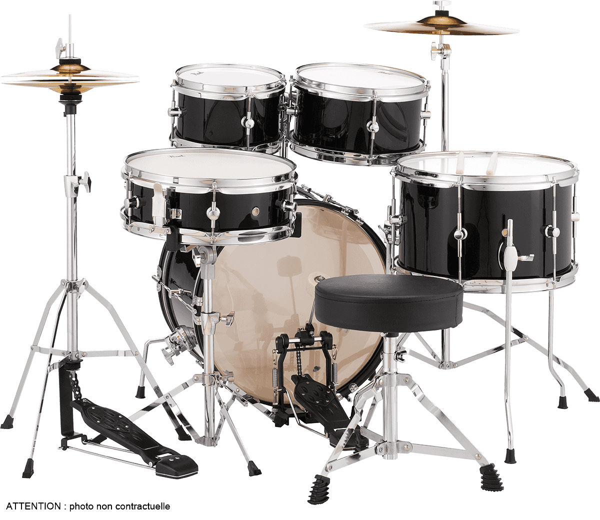 Pearl Kit Junior 16 - Jet Black - Fusion drum kit - Variation 1