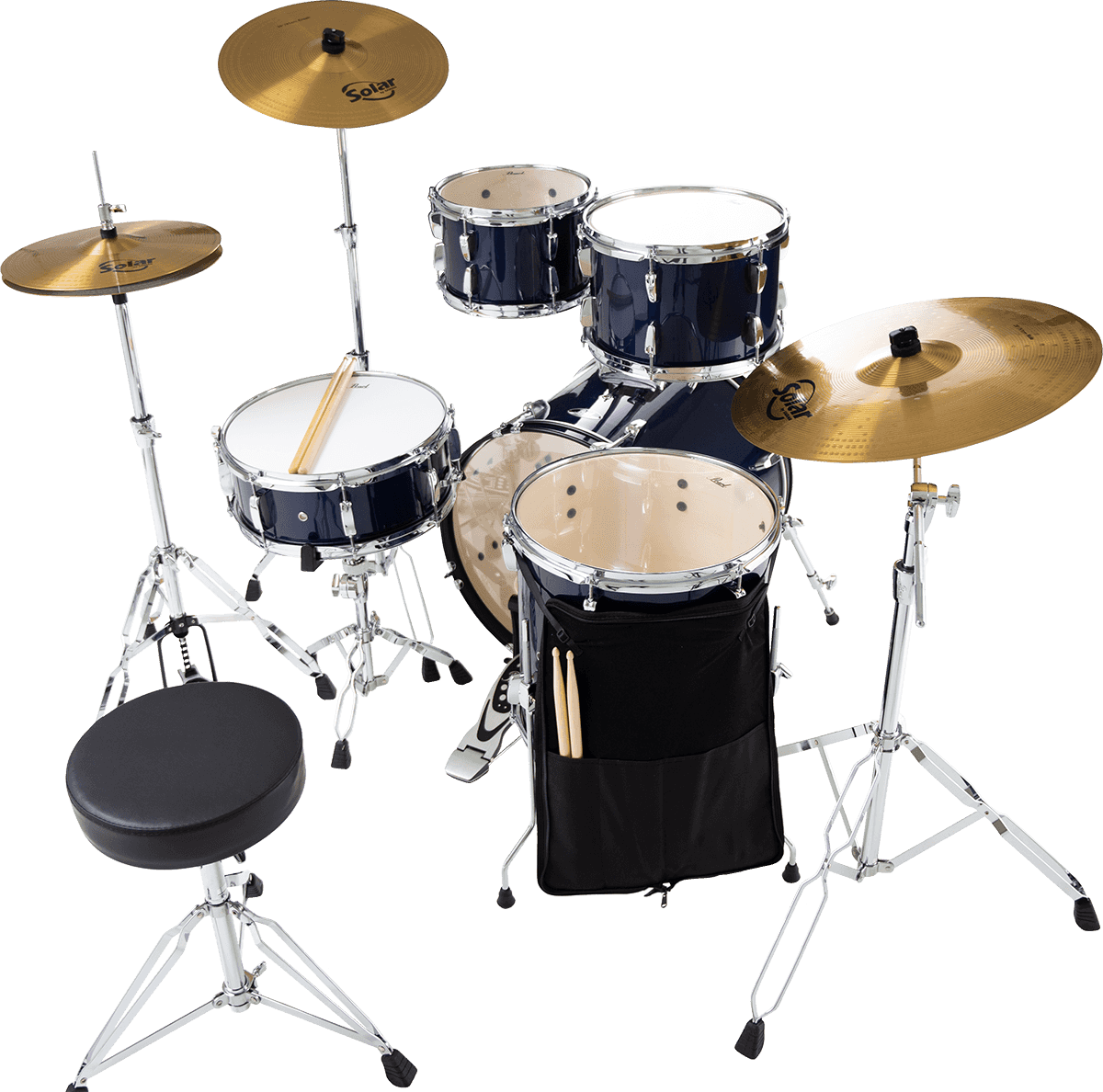 Pearl Roadshow Fusion 20 + B-50 + Ride 20 - 5 FÛts - Royal Blue Metallic - Fusion drum kit - Variation 1