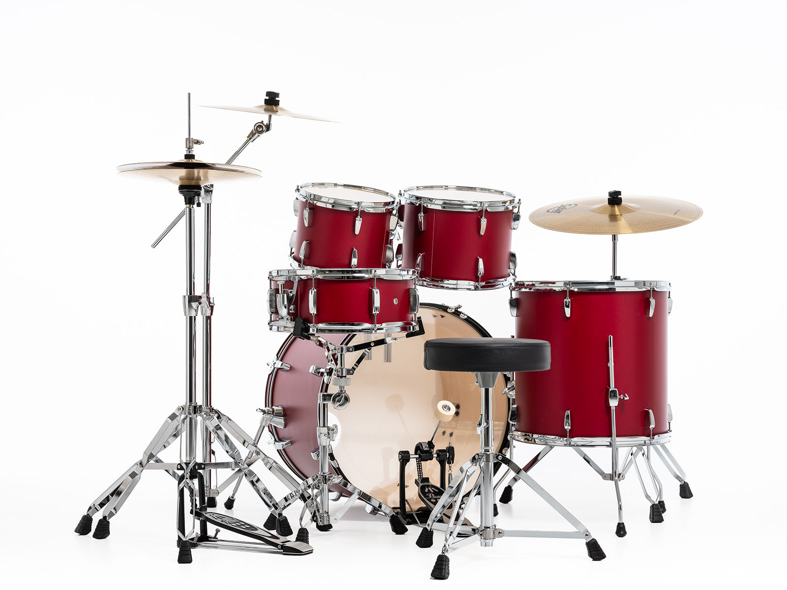 Pearl Roadshow Fusion 20 + B-50 + Ride 20 Matte Red - Matte Red - Fusion drum kit - Variation 6