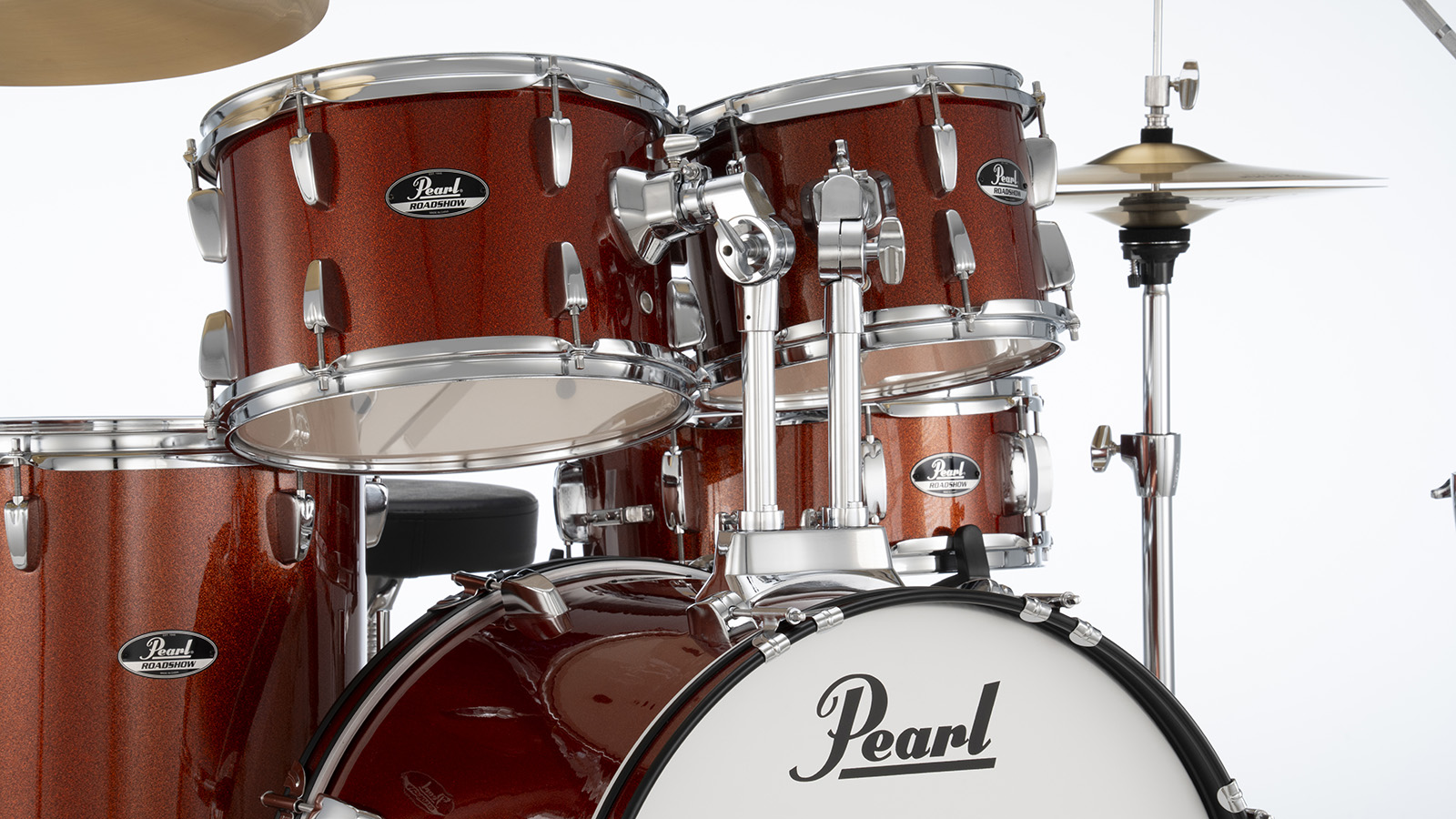 Pearl Roadshow Plus Fusion 20'' + Pack Sabian Solar 3 Cymbales - 5 FÛts - Burnt Orange Sparkle - Fusion drum kit - Variation 2