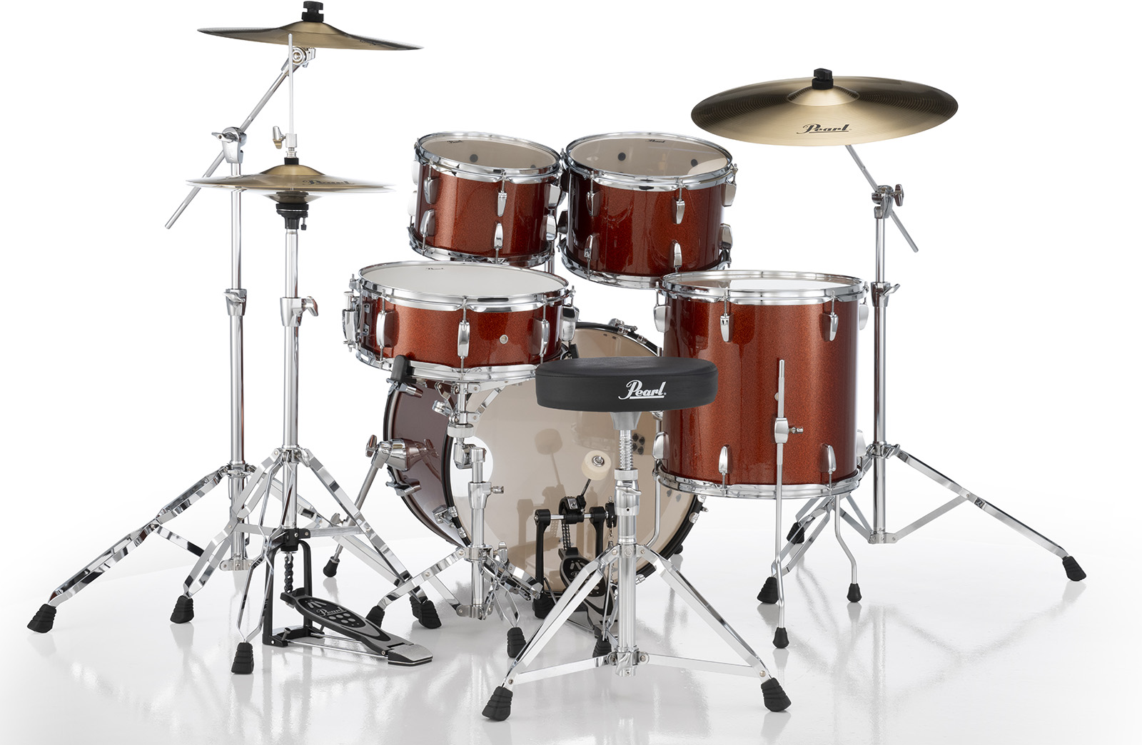 Pearl Roadshow Plus Rock 22'' + Pack Sabian Solar 3 Cymbales - 5 FÛts - Burnt Orange Sparkle - Rock drum kit - Variation 5