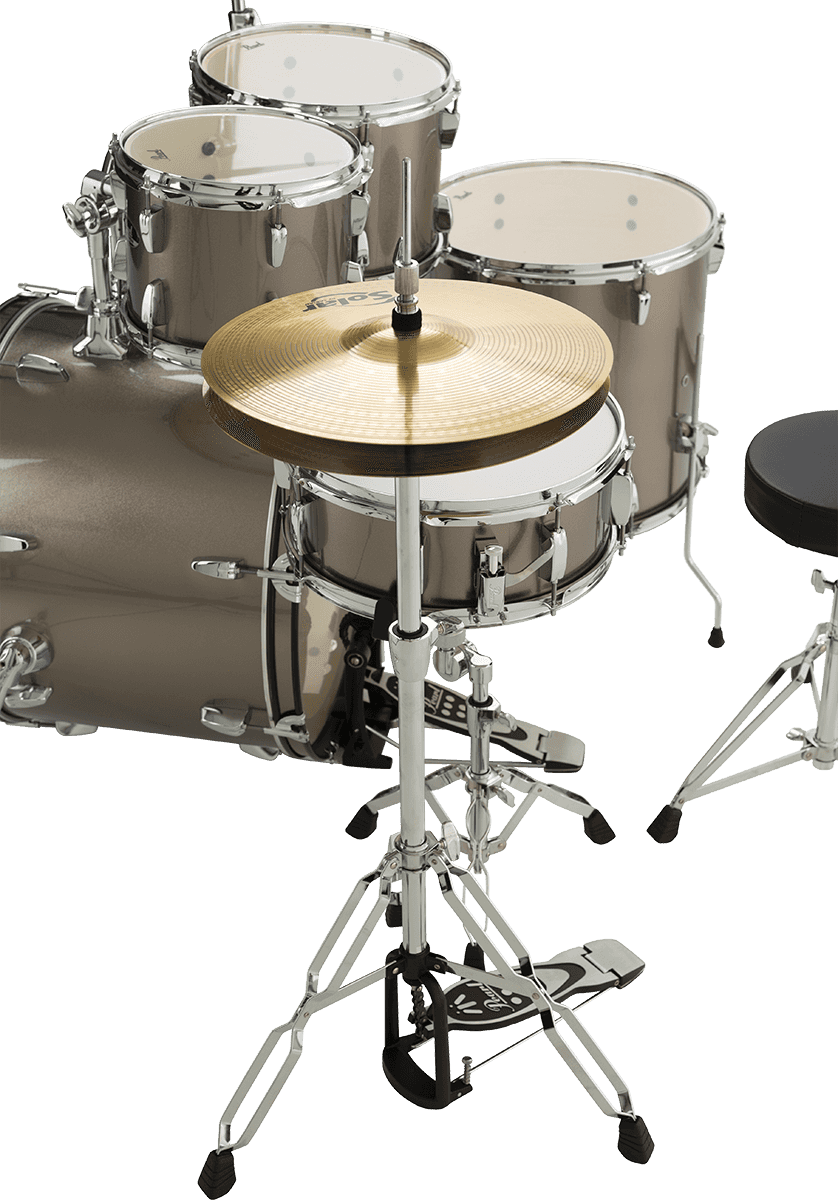 Pearl Rock 22 5 Futs + Pack Sabian Solar - Bronze Metallic - Rock drum kit - Variation 3