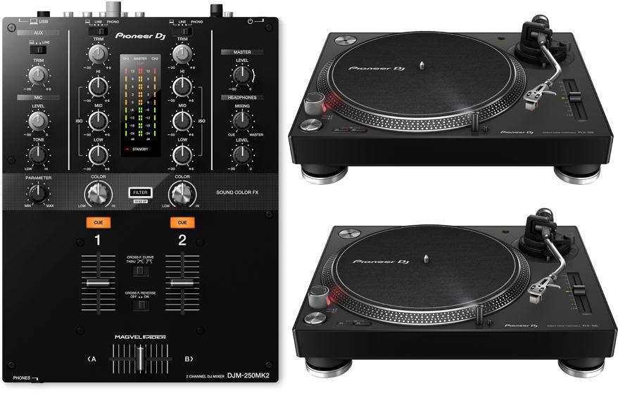 Pioneer dj 2 x PLX-500-K + DJM-250MK2 Full dj set