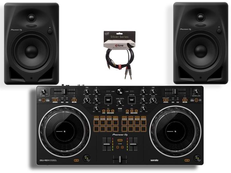 Full dj set Pioneer dj DDJ-REV1 + DM-50D + X2007-3M - 2 Jack(M) 6,35 mono / 2 RCA(M)
