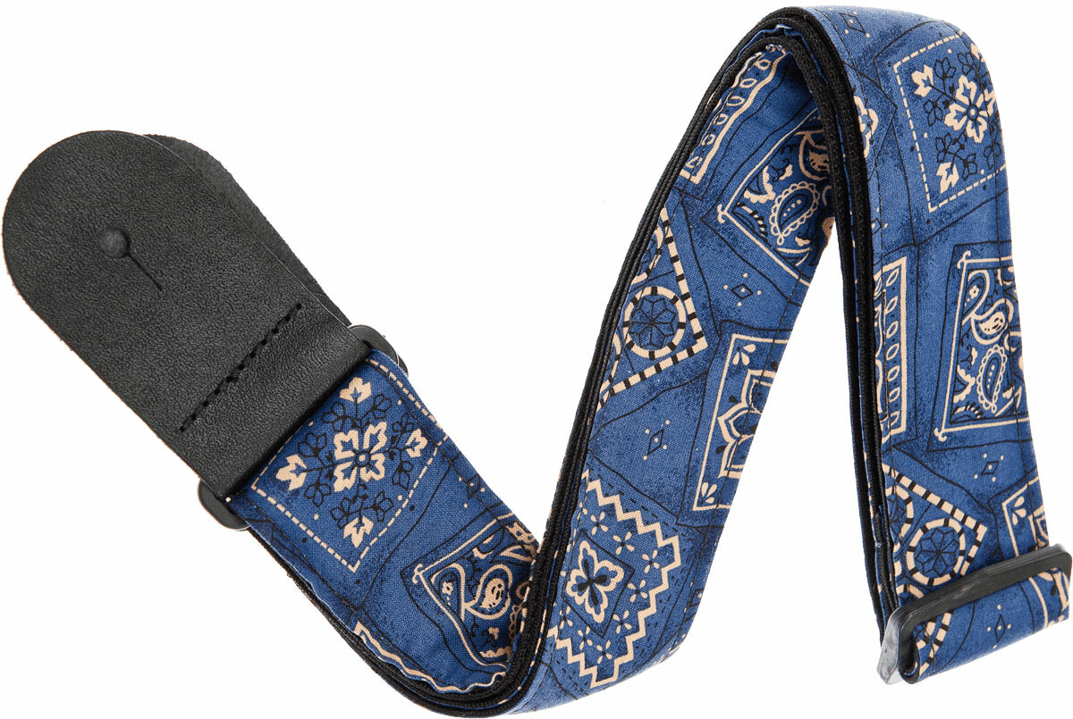 50G03 Woven Polypropylene Rock Guitar Strap Bandana Blue