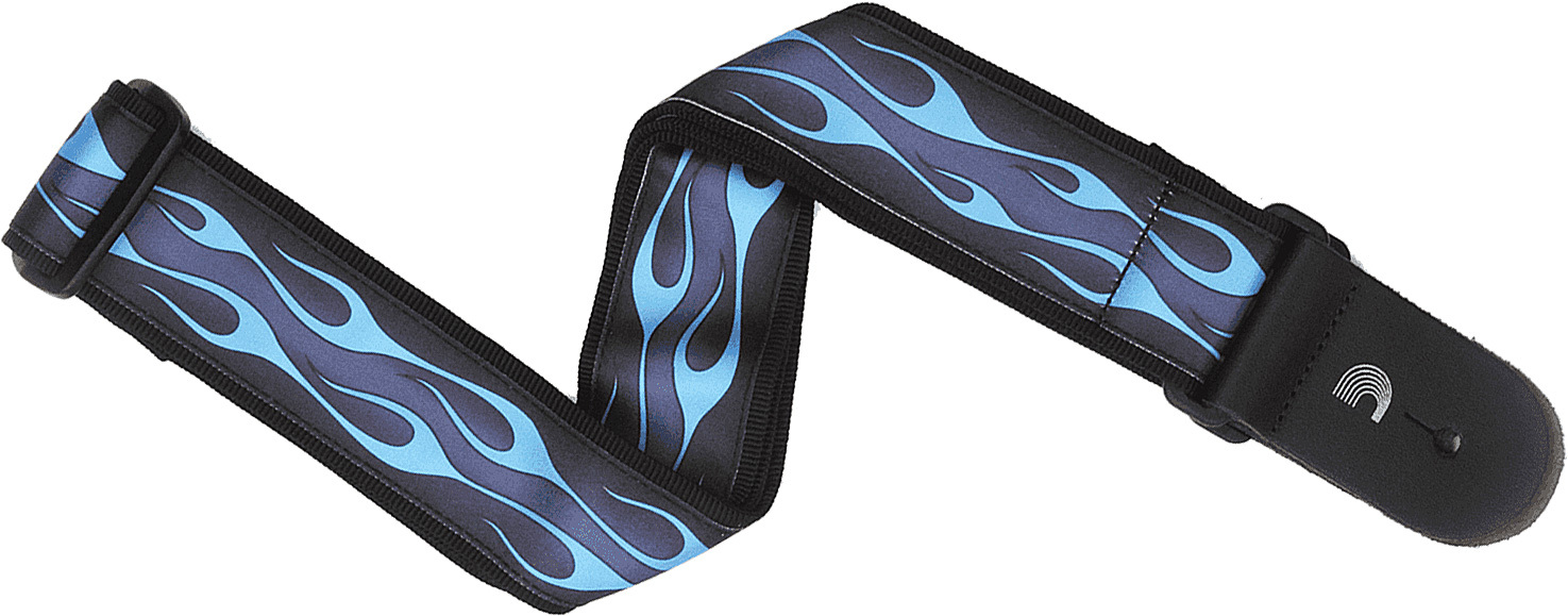 Planet Waves Rock Hot Rod Flame Blue Woven Guitar Strap - Guitar strap - Main picture